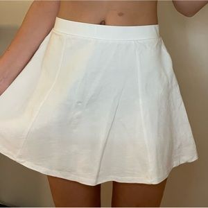 Plain white tennis skirt